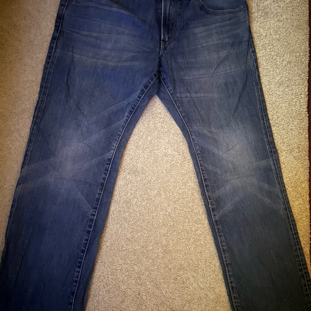 Express Men's Straight Jeans in Dark Blue